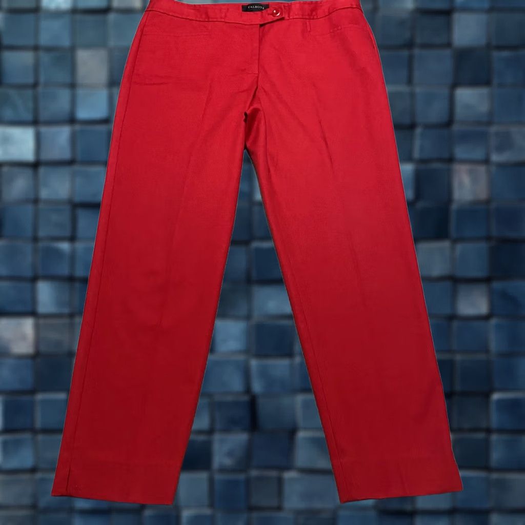 Talbots Talbots Womens 12 Red Straight Hampshire Dress Pants Business Casual High Rise Size 34" / US 12 / IT 48 - 1 Thumbnail