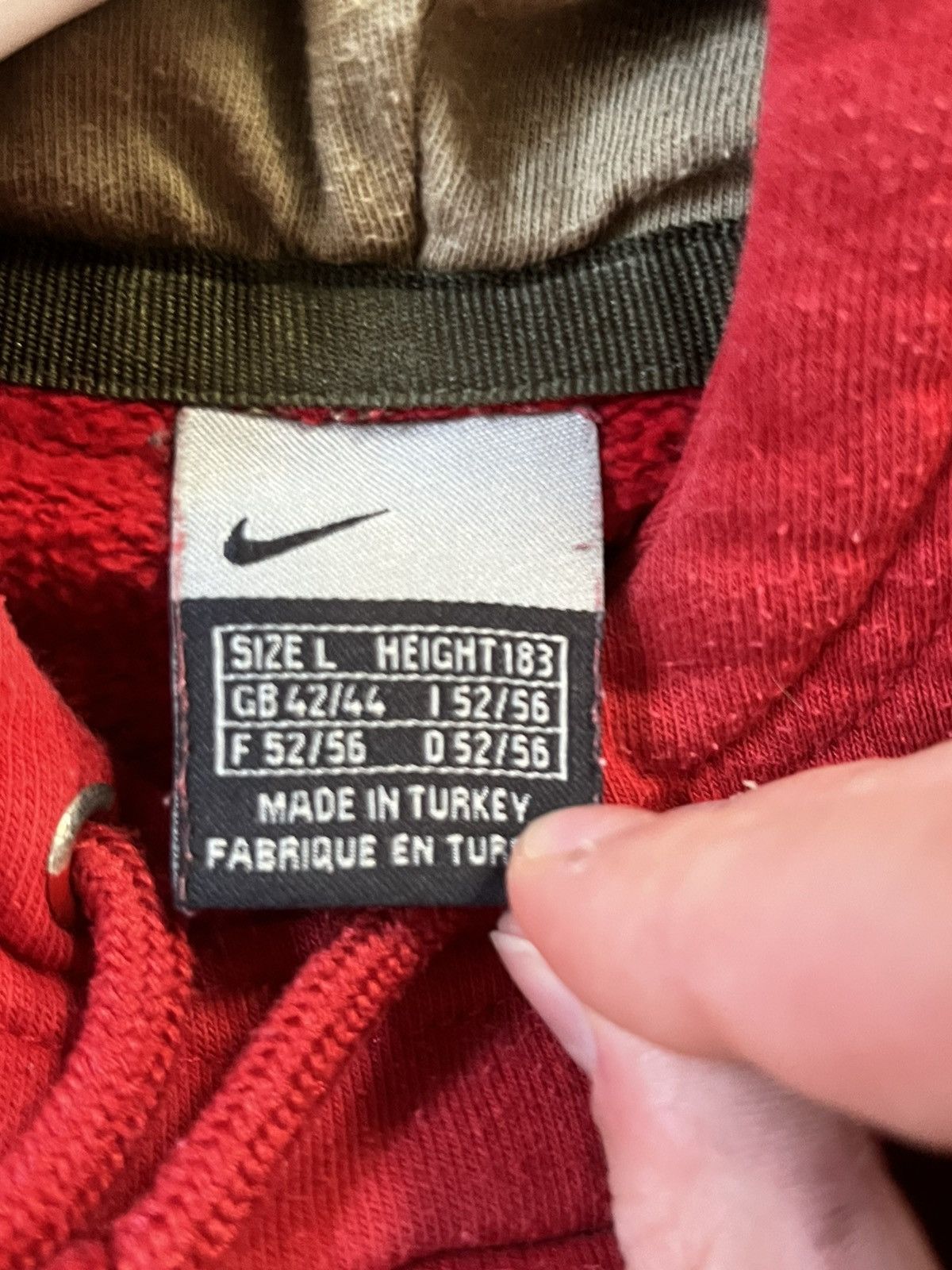 Japanese Brand × Nike Nike hoodie distressed 00s red Size US L / EU 52-54 / 3 - 4 Thumbnail