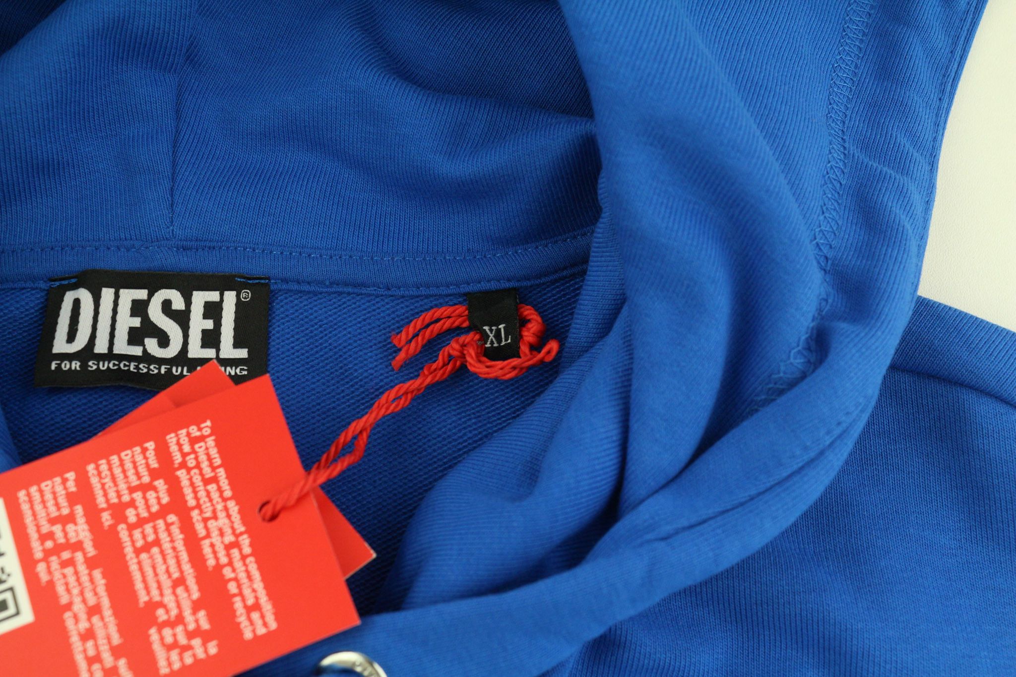 Diesel S-GINN-HOOD-K25 XL Blue Kangaroo Pocket Hoodie 40373 Size US XL / EU 56 / 4 - 10 Thumbnail