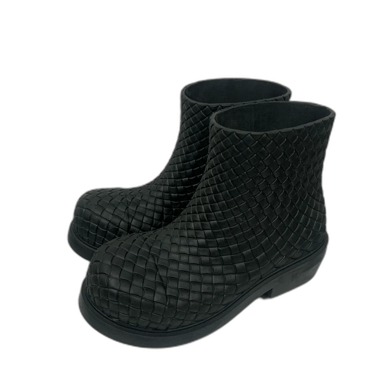 Bottega Veneta Bottega Veneta Black Woven Ankle Boots Size US 6 / IT 36 - 1 Thumbnail