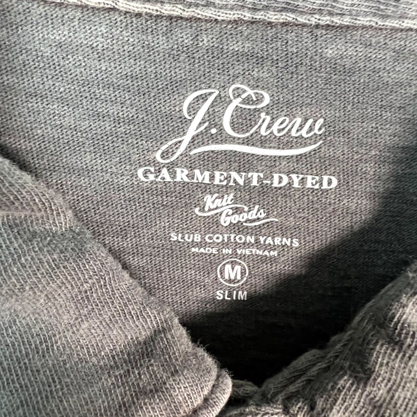 J.Crew J.CREW Polo Shirt Mens Size M 100% Cotton Gray Short Sleeve Garment-Dyed Slim Fit Button-Front Knit Vintage: No Size US M / EU 48-50 / 2 - 2 Thumbnail