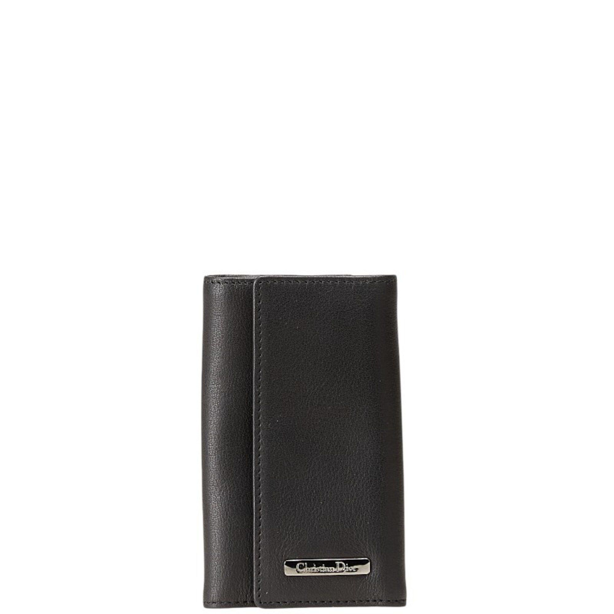 Dior Christian Dior Dior Plate 6-ring Key Case Black Leather Women's Size ONE SIZE - 1 Thumbnail
