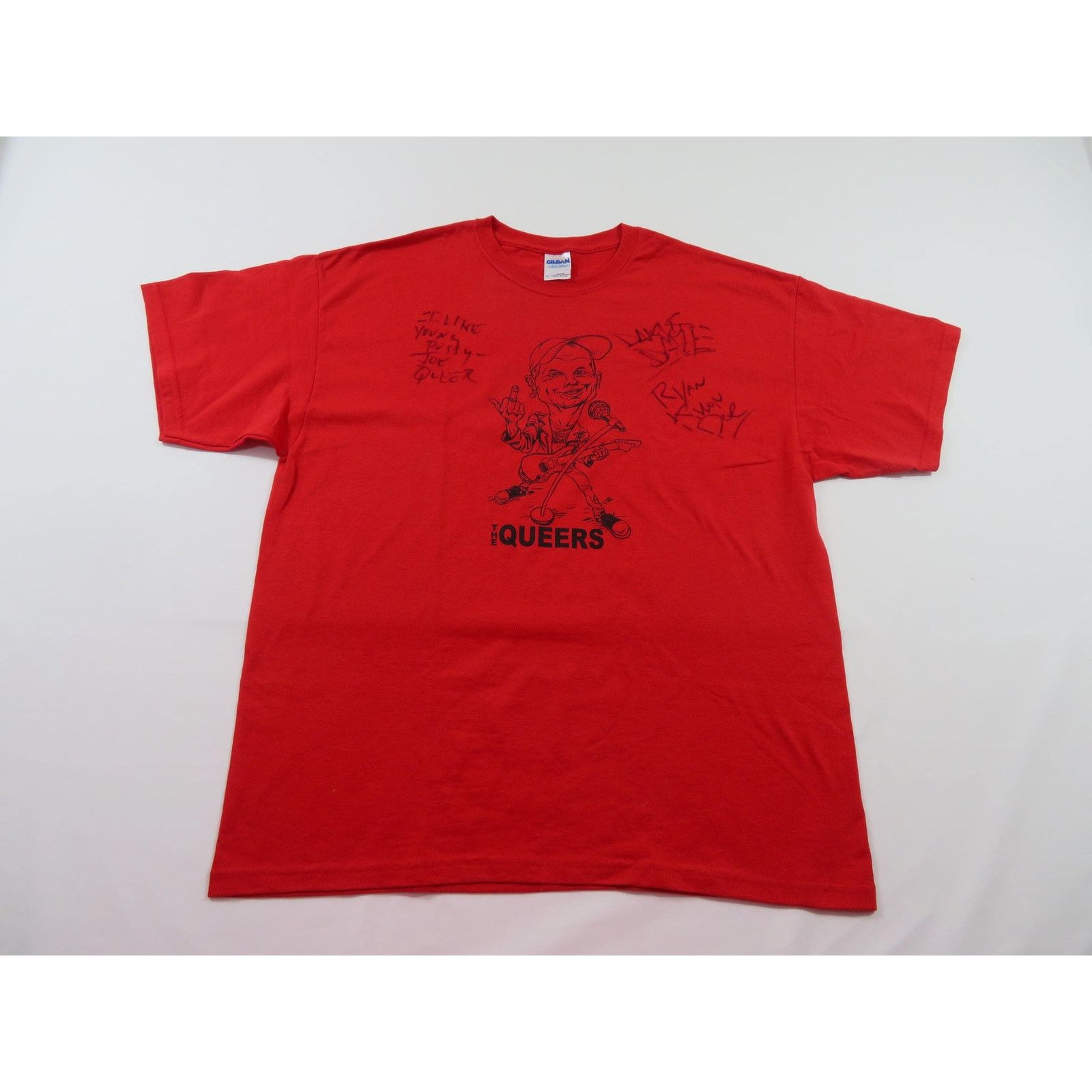 Gildan The Queers Punk Rock Band T-Shirt Autographed Red Sz XL Size US XL / EU 56 / 4 - 1 Thumbnail