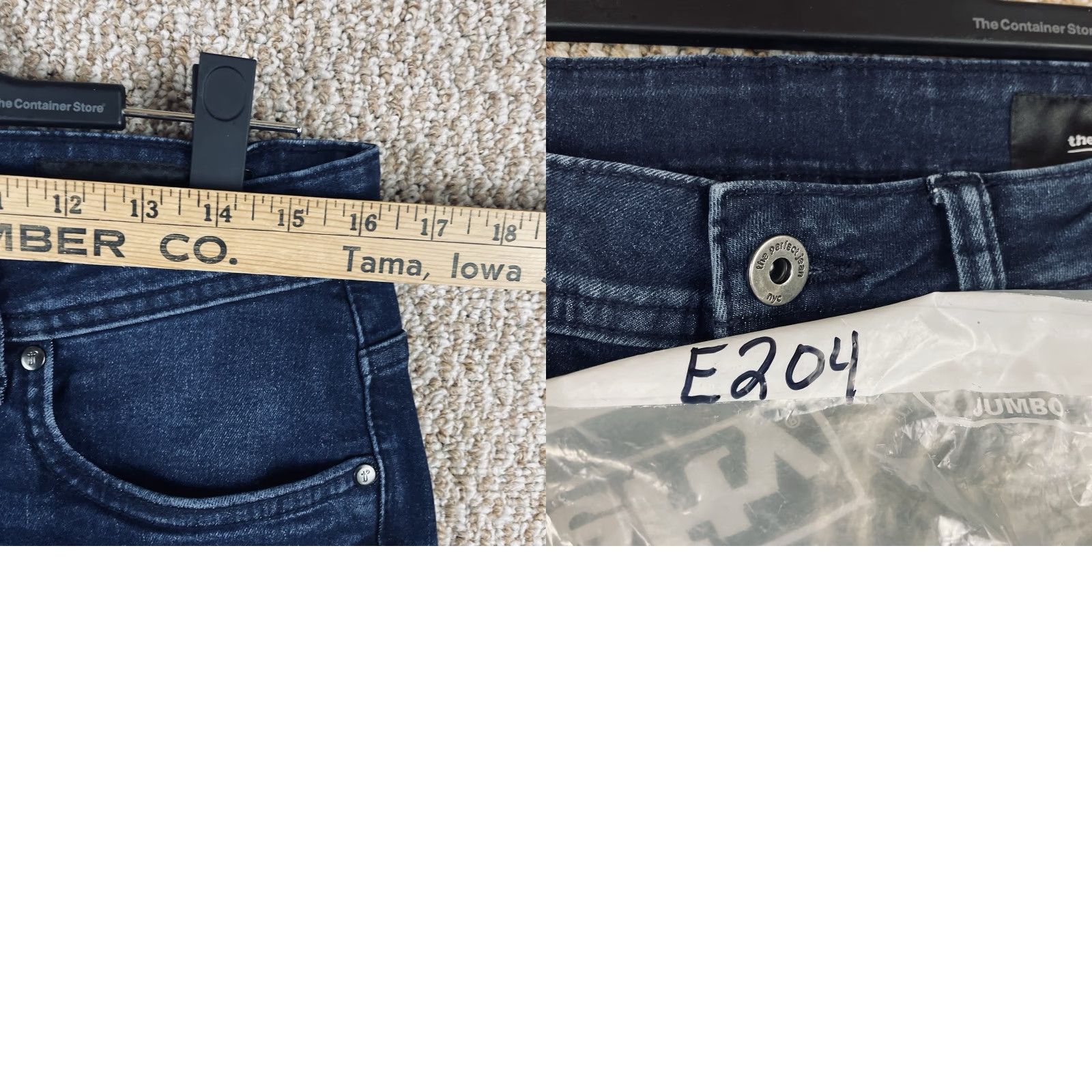 Vintage The Perfect Jean NYC Jeans Mens 31x28 Denim Blue Slim Skinny Fit 5-Pocket Jeans Men Size US 31 - 9 Thumbnail