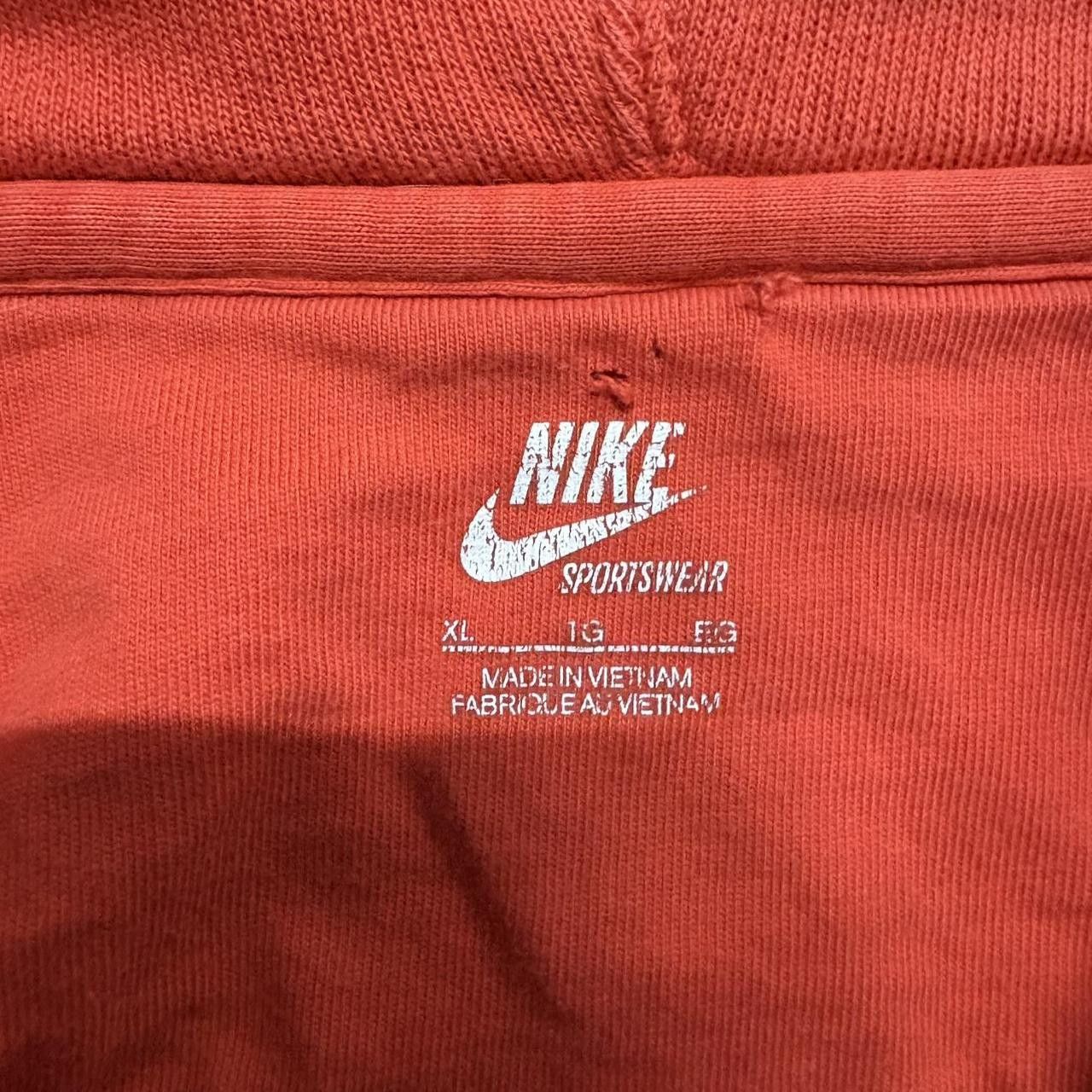 Nike × Vintage Crazy Vintage Y2K/2000s Nike Red Peachy Nike ZipUp Hoodie! Size US XL / EU 56 / 4 - 4 Thumbnail