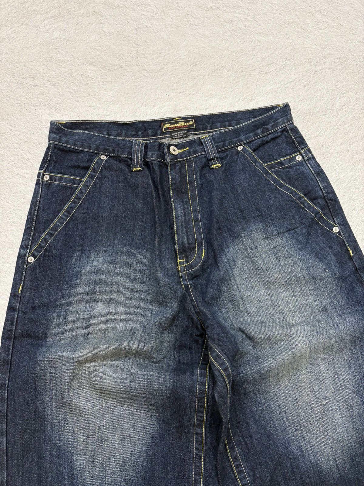 JNCO 2000s rawrblue poem embroidery jorts denim y2k style Size US 33 - 3 Thumbnail