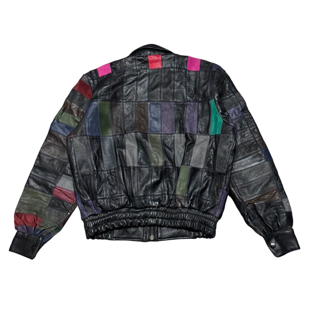 Leather Vintage Genuine Leather Patchwork Jacket Multi Colour Size US XS / EU 42 / 0 - 2 Thumbnail