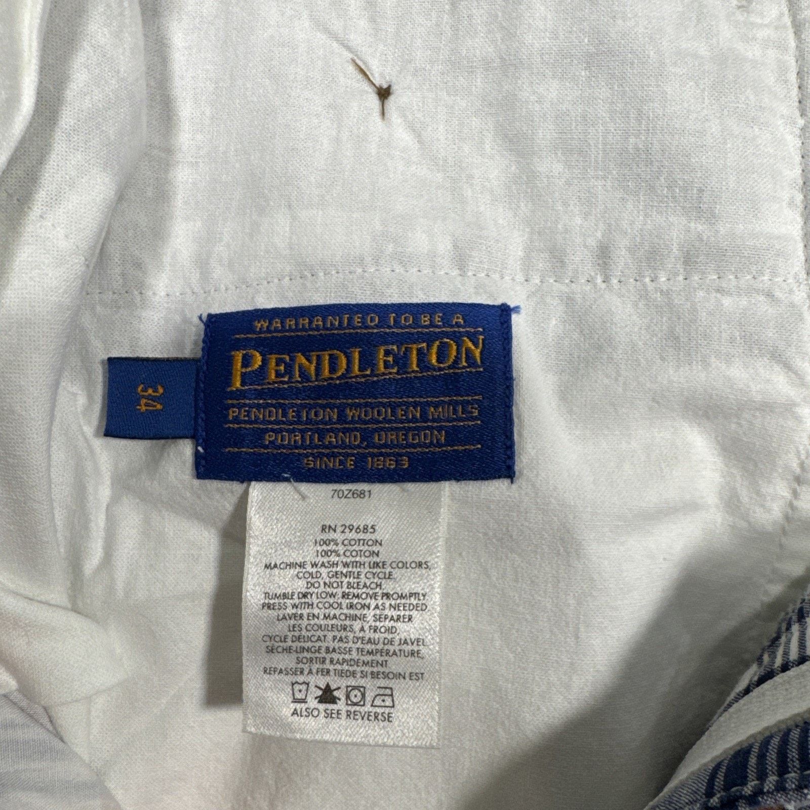 Pendleton Pendleton Shorts Men 34x9 Blue Madras Patchwork Golf Plaid Size US 34 / EU 50 - 2 Thumbnail