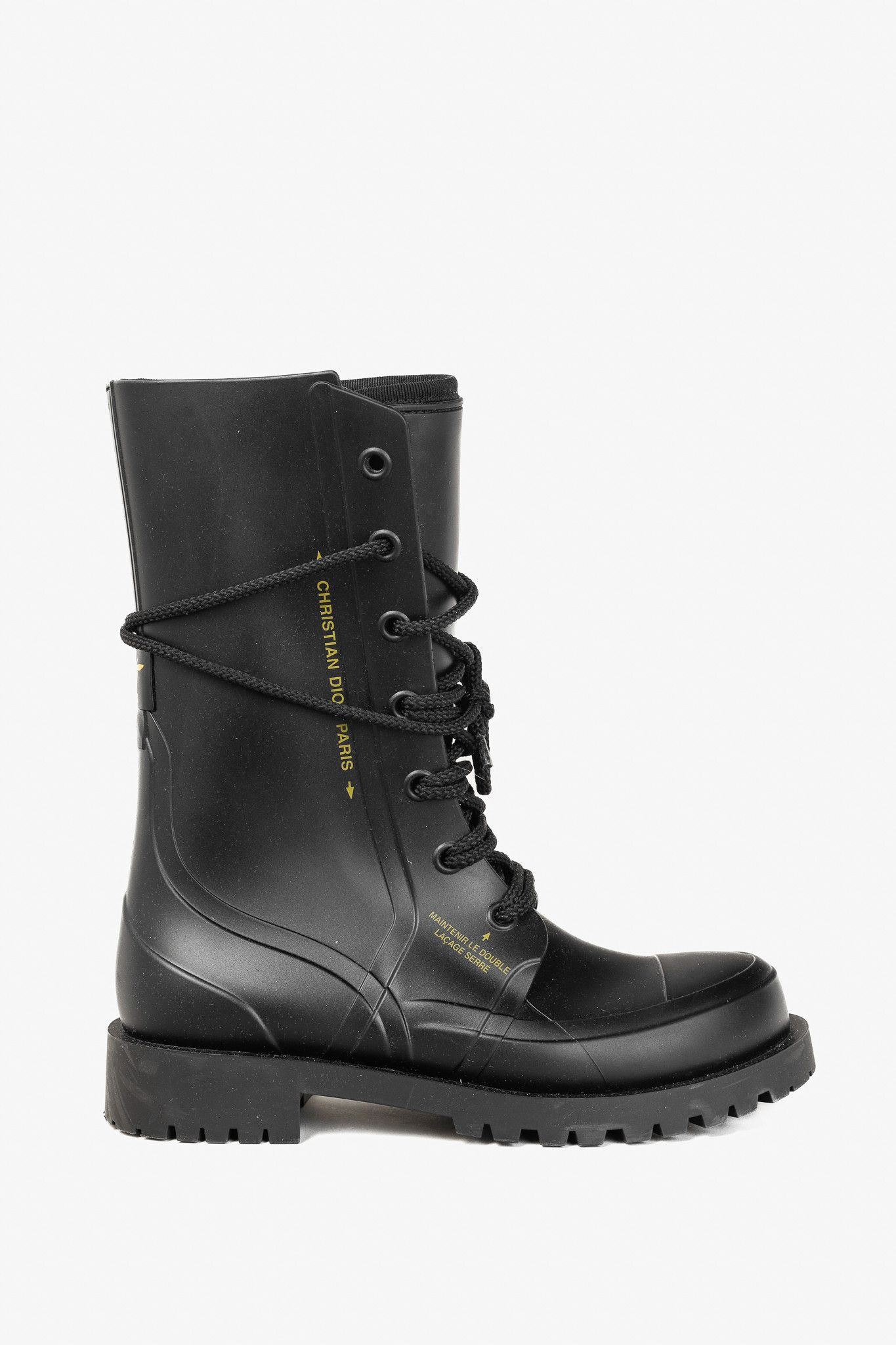 Dior Christian Dior DiorCamp Bee Accent Rubber Combat Style Boot Size US 6.5 / IT 36.5 - 1 Thumbnail