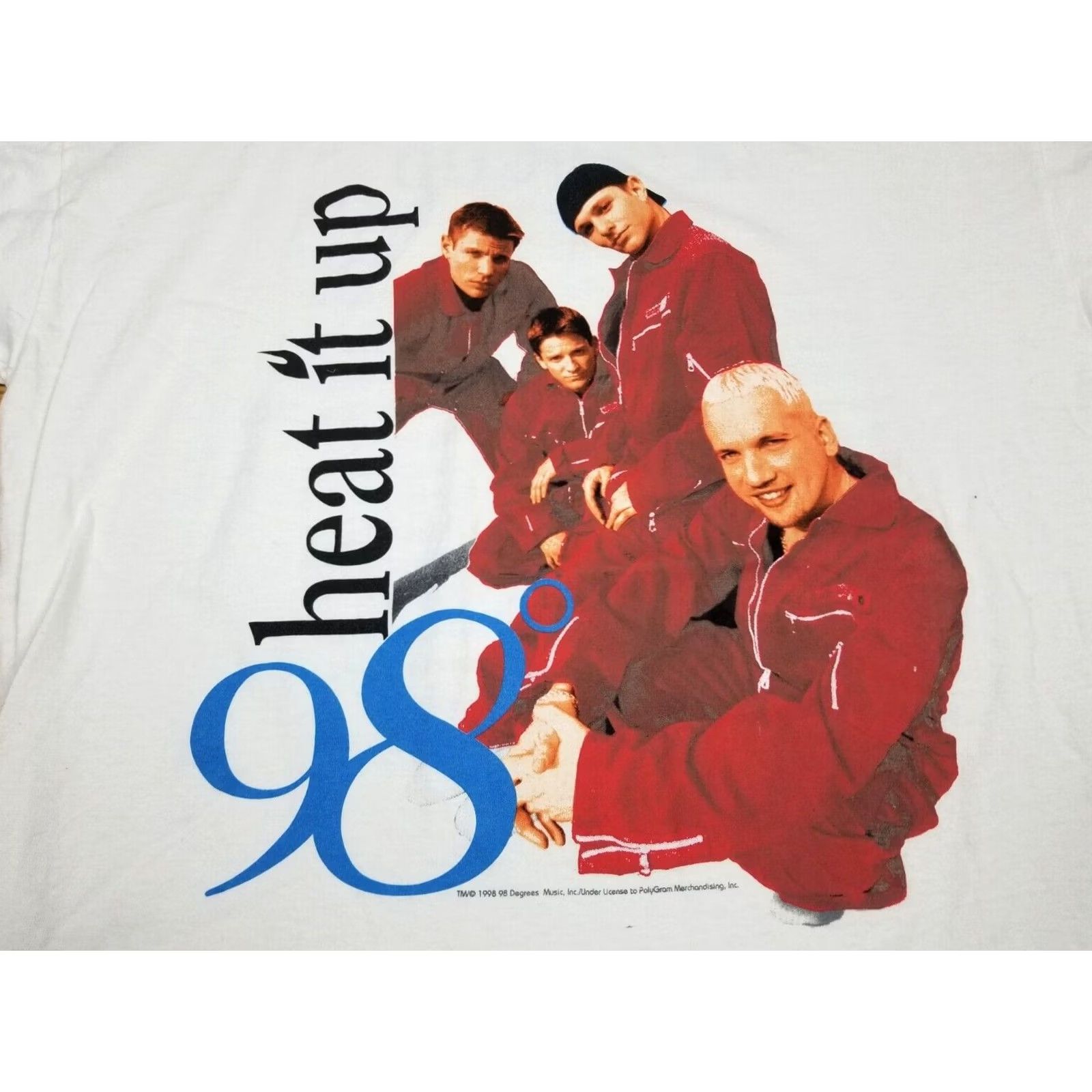 Vintage VINTAGE 1998 98 DEGREE HEAT IT UP ROCK TOUR BAND T-SHIRT XLARGE White Cotton Short Sleeve Round Neck Men T-Shirt Retro Rock USA Size US XL / EU 56 / 4 - 2 Thumbnail