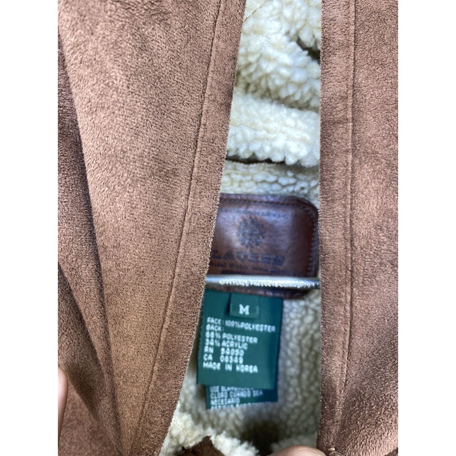 Ralph Lauren Ralph Lauren Jacket Womens Medium Faux Suede Sheerling Brown 90s Lobster Claw Zipper Western Coat Long Sleeve Size M / US 6-8 / IT 42-44 - 3 Thumbnail