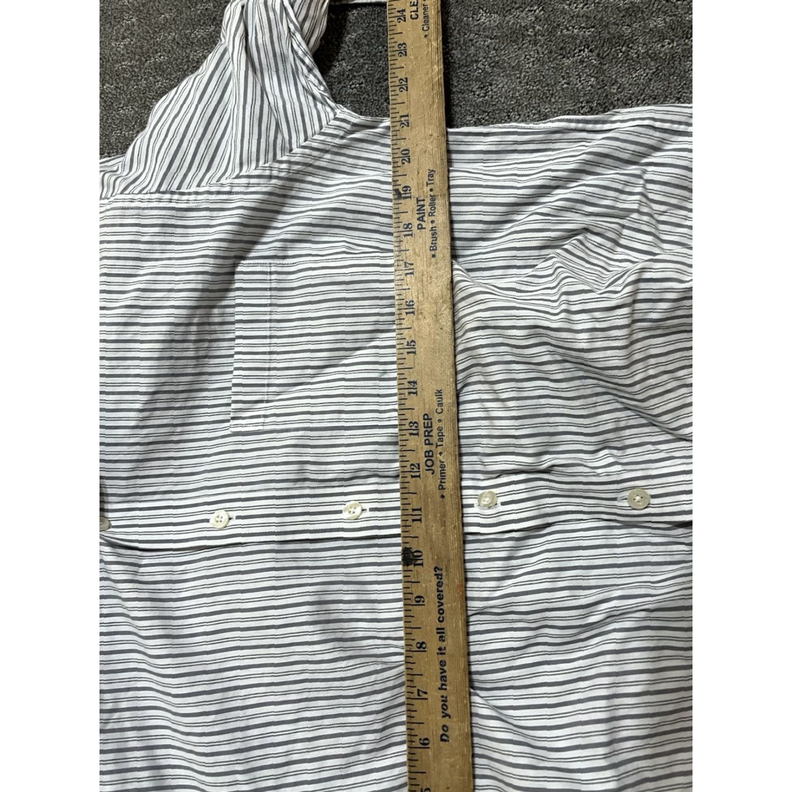 Michael Kors Michael Kors Dress Shirt White Striped Gray 16-34/35 Button Shirt 100% Cotton Men Long Sleeve Collared Spread Shirt 16 White Cotton Button-Up Mens Size 42R - 4 Thumbnail