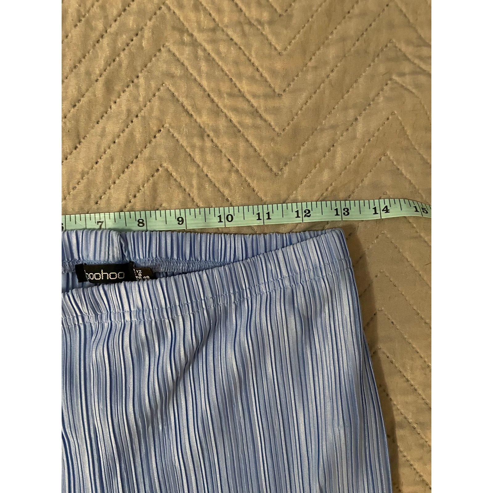 Boohoo Boohoo Women’s Size 8 Baby Blue Pleated Flare Pants Size 30" / US 8 / IT 44 - 5 Thumbnail