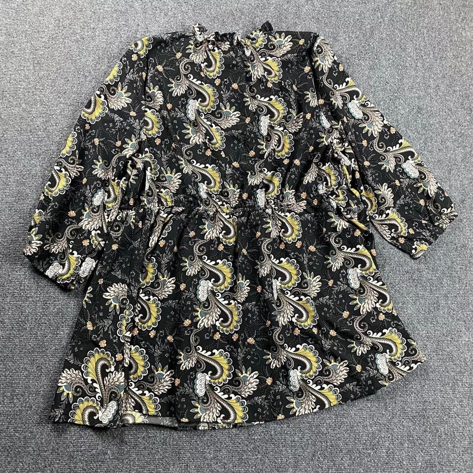 Other Melloday Dress Womens 1X Black Paisley 3/4 Sleeve NWT Size XL / US 12-14 / IT 48-50 - 7 Thumbnail