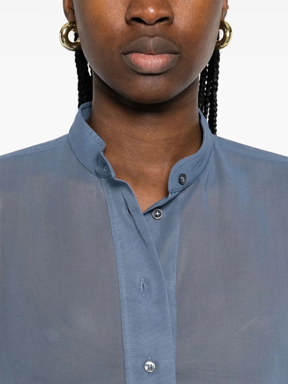 Brunello Cucinelli o1w1db10825 Blouse in Light/Pastel Blue Size L / US 10 / IT 46 - 4 Thumbnail