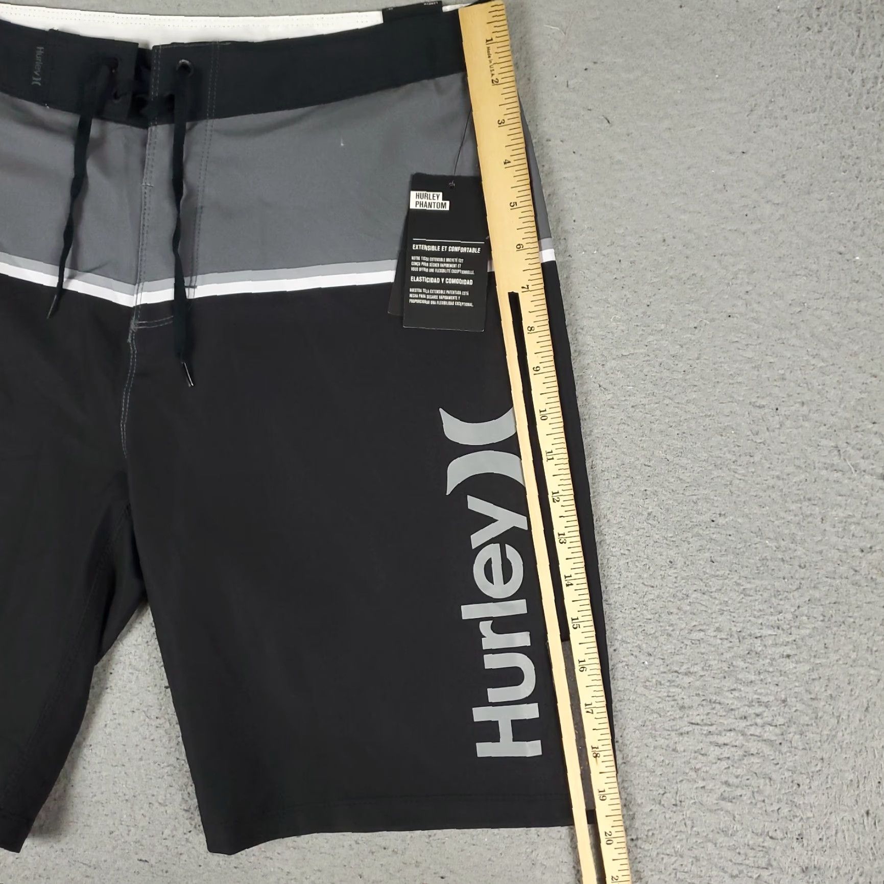 Hurley Hurley Phantom Shorts Mens 28 Black Gray Phantom Beach Board Swim Trunks Shorts Size US 28 / EU 44 - 3 Thumbnail