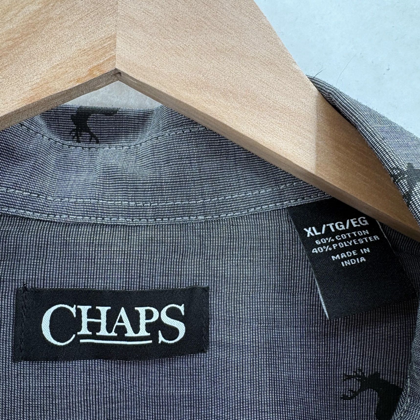 Chaps Chaps Shirt Mens XL Gray Black Deer Print Button-Down Long Sleeve Size US XL / EU 56 / 4 - 4 Thumbnail