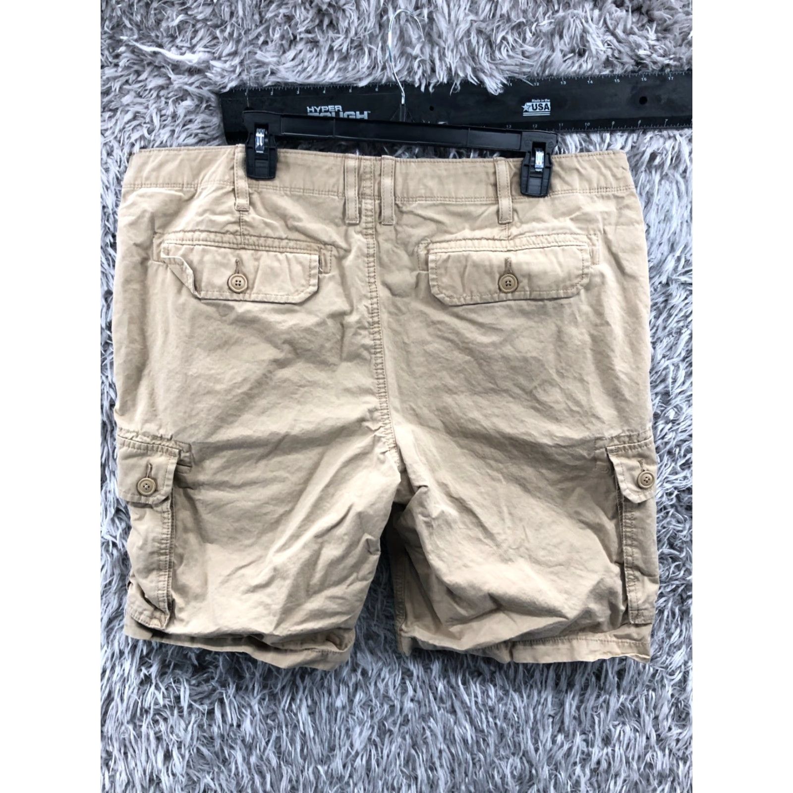 Vintage Sonoma Cargo Shorts Mens 38 Mid Rise Beig e Cargo Shorts Beige Medium Wash 5-Pocket Design Regular Fit Kn it Blend Cotton Size US 38 / EU 54 - 5 Thumbnail