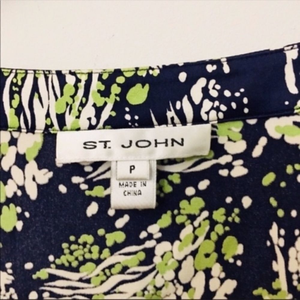 Other St. John Silk Stretch Abstract Tank Top Blue Green Pattern S Size S / US 4 / IT 40 - 4 Thumbnail