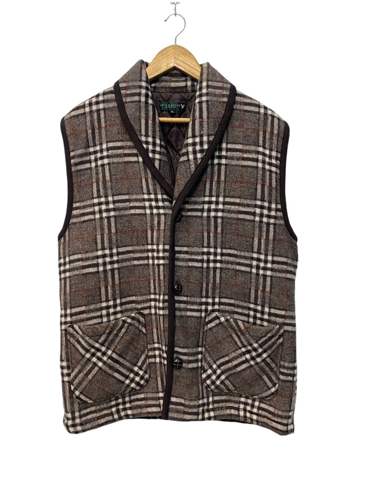 Lyle & Scott × Vintage Vintage LYLE&SCOTT wool vest jacket Size US L / EU 52-54 / 3 - 1 Thumbnail