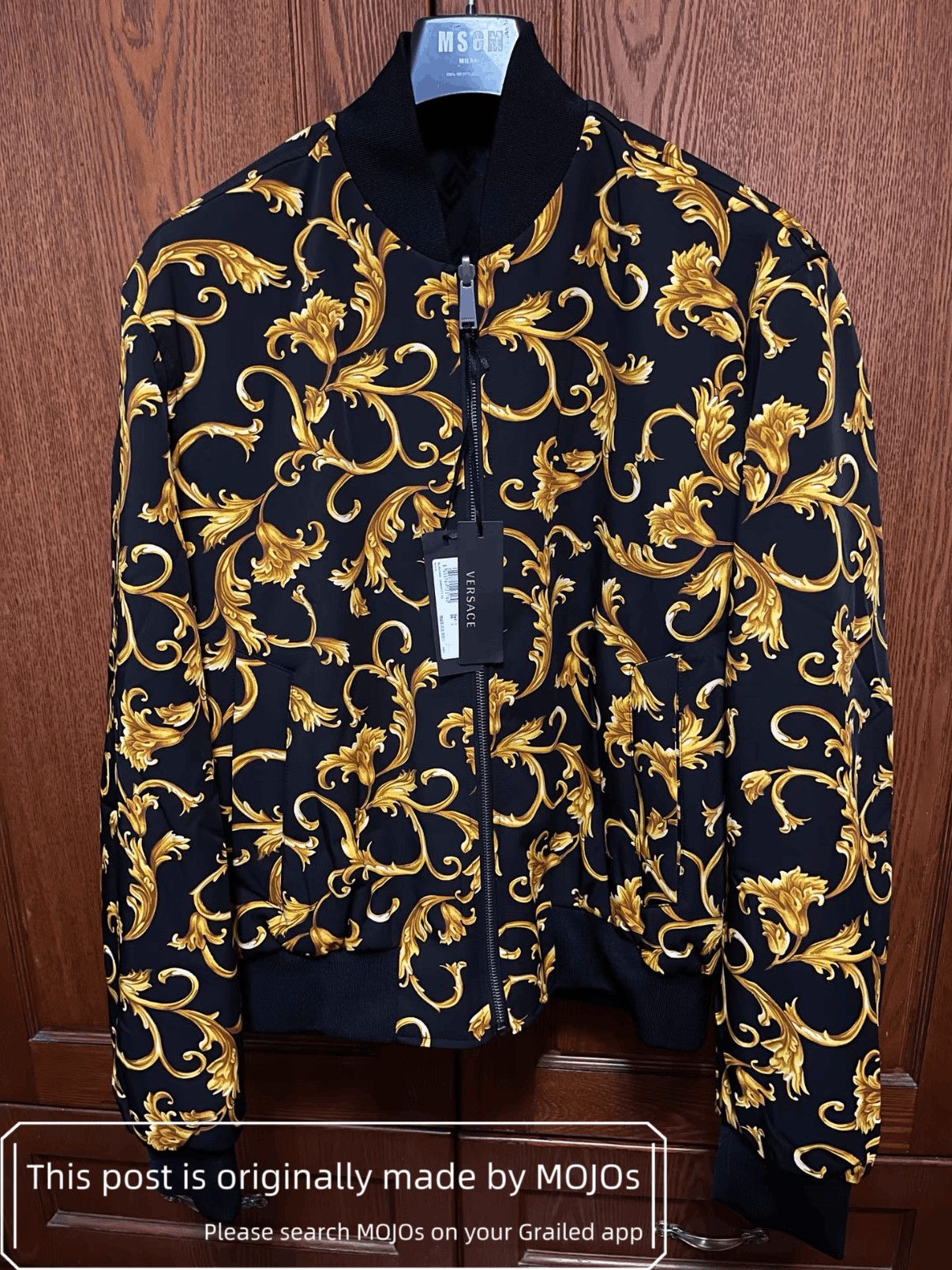 Versace Sz 52 Versace Reversible Pattern Bomber mojos281227 Size US L / EU 52-54 / 3 - 1 Thumbnail