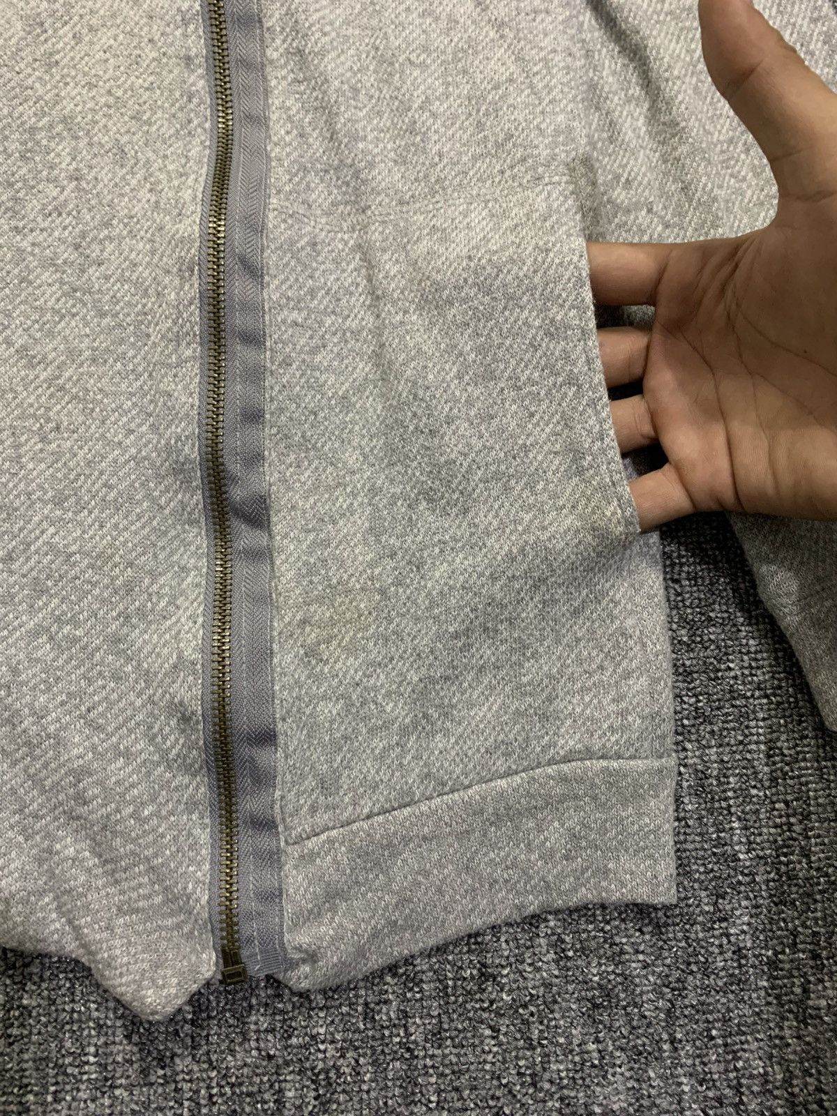 Japanese Brand Liesse Crazy Assymmetric Grey Zip Fur Hoodie Punk Rock Style Size L / US 10 / IT 46 - 6 Thumbnail