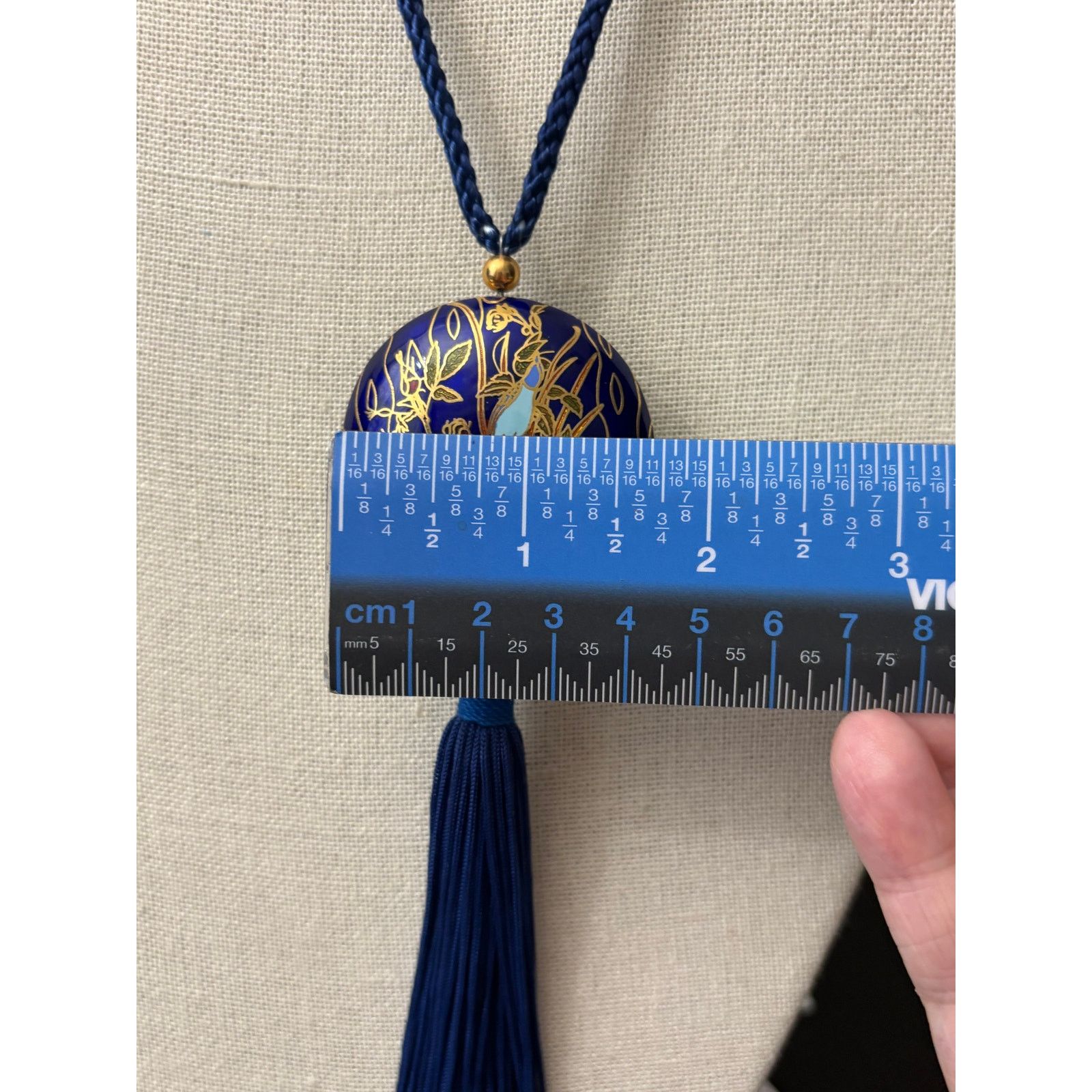 Other Blue Cloisonne Pendant Necklace with Tassel Gold Tone Size ONE SIZE - 5 Thumbnail