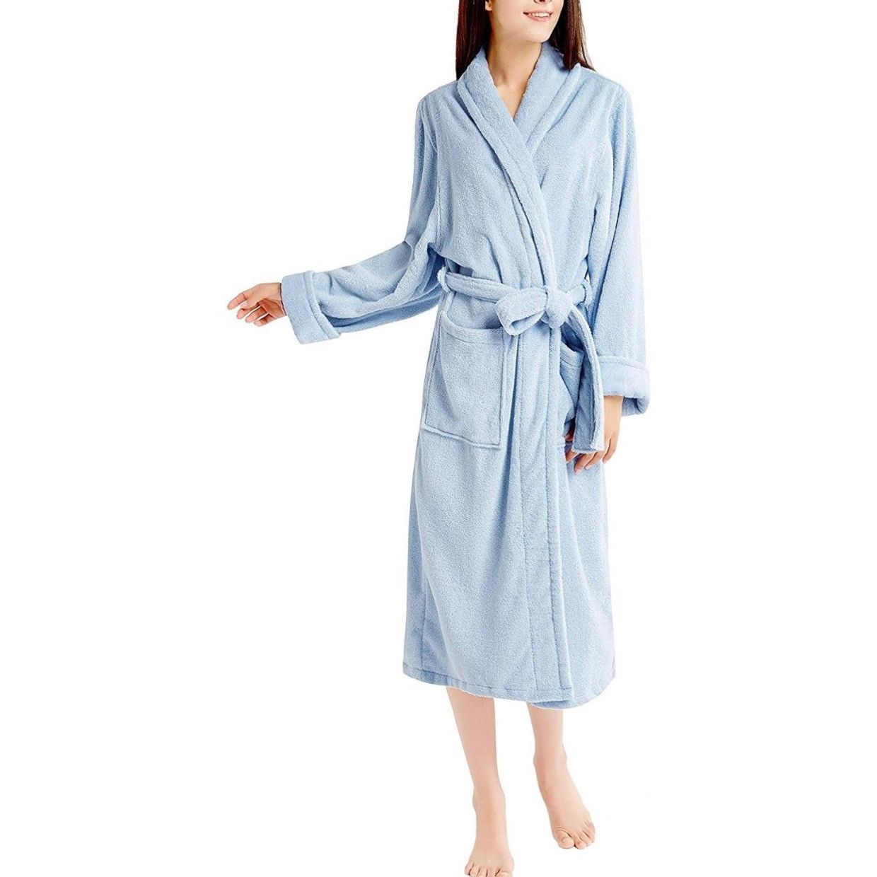 Other Ink+lvy Women's Cotton Terry Robe Blue Size S/M NWT | Grailed