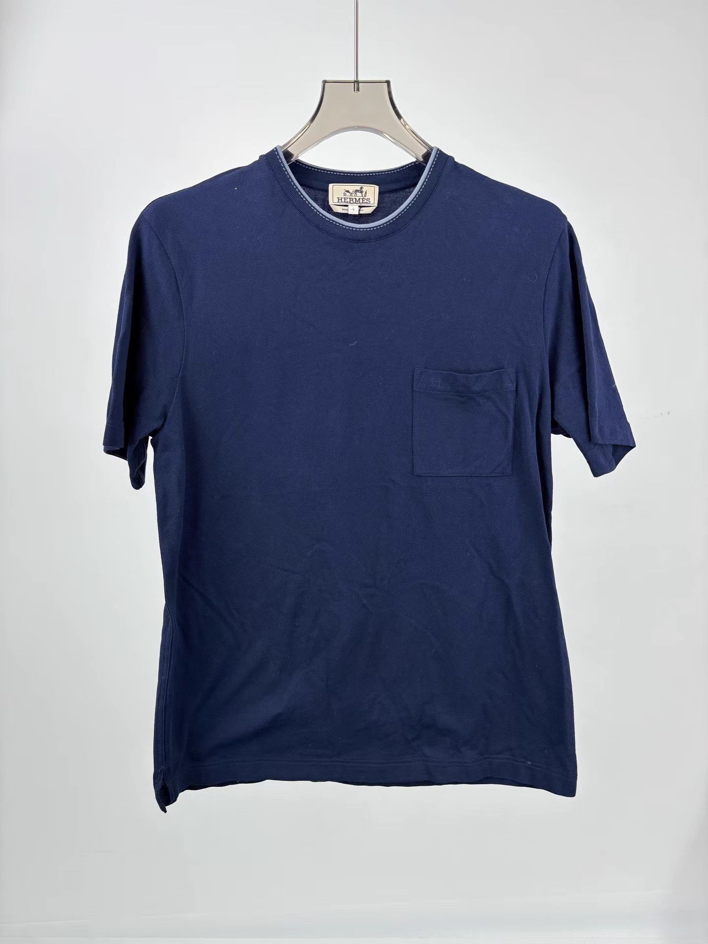 Hermes HERMES Chest Pocket Embroidered Short Sleeve T-Shirt Size US L / EU 52-54 / 3 - 1 Thumbnail