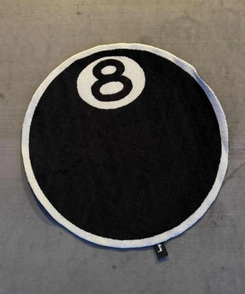 image of Stussy 8 Ball Rug 30In Diameter in Black, Men's