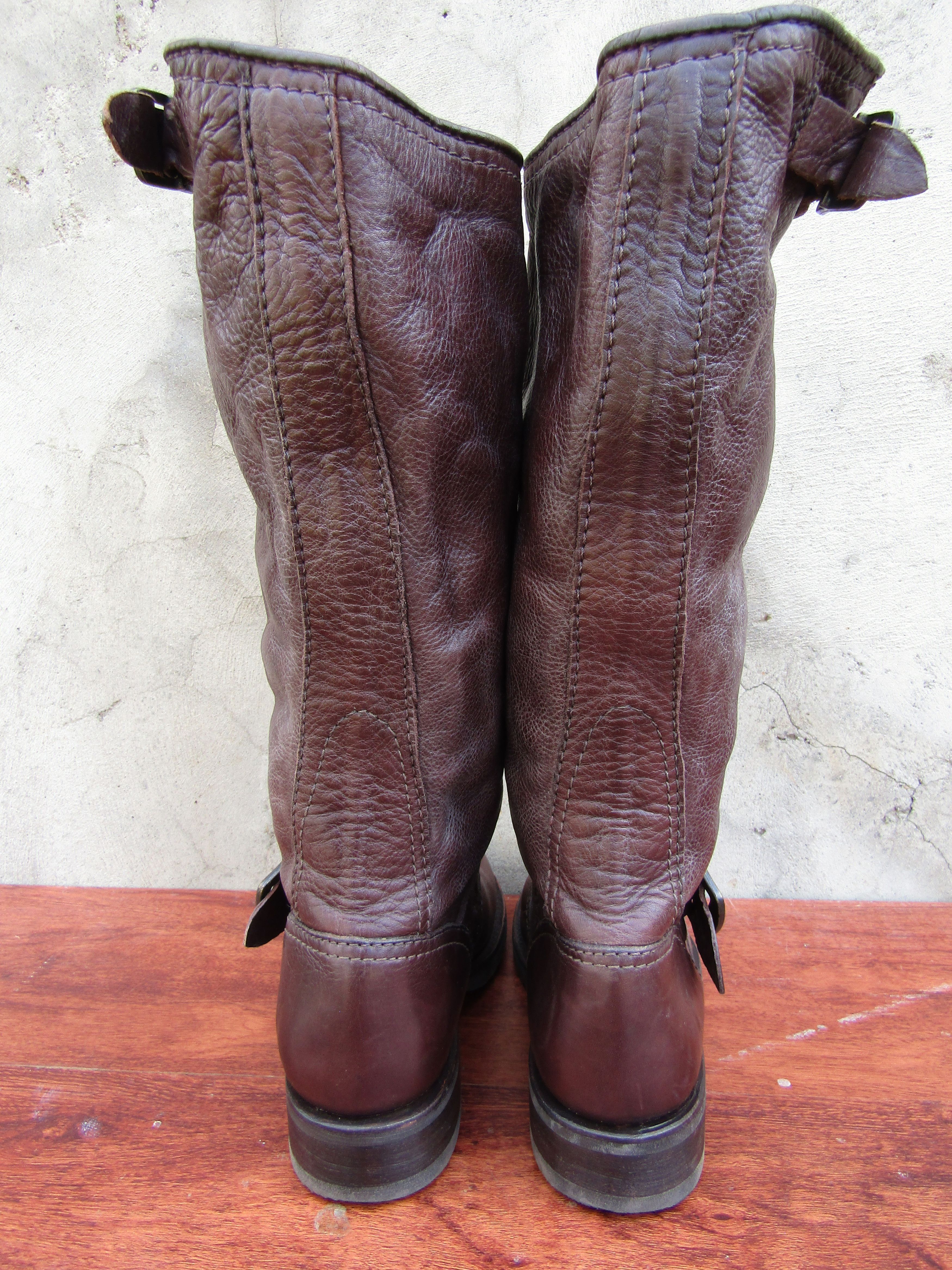 Frye FRYE Boots Womens 'Veronica' Tall Leather Slouchy Moto Size US 5.5 / IT 35.5 - 4 Thumbnail