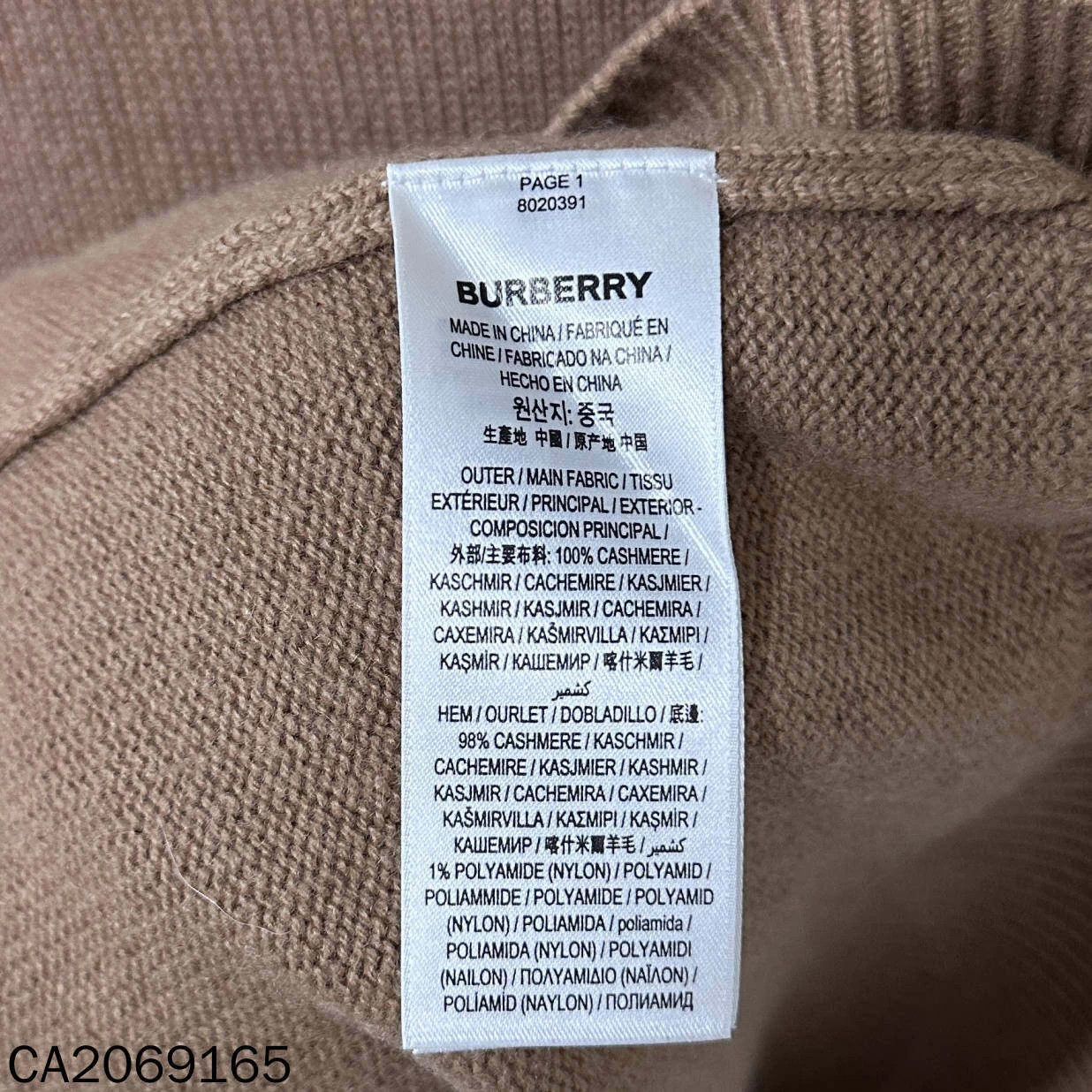 Burberry Burberry camel cashmere striped collar t-neck sweater S Size S / US 4 / IT 40 - 5 Thumbnail