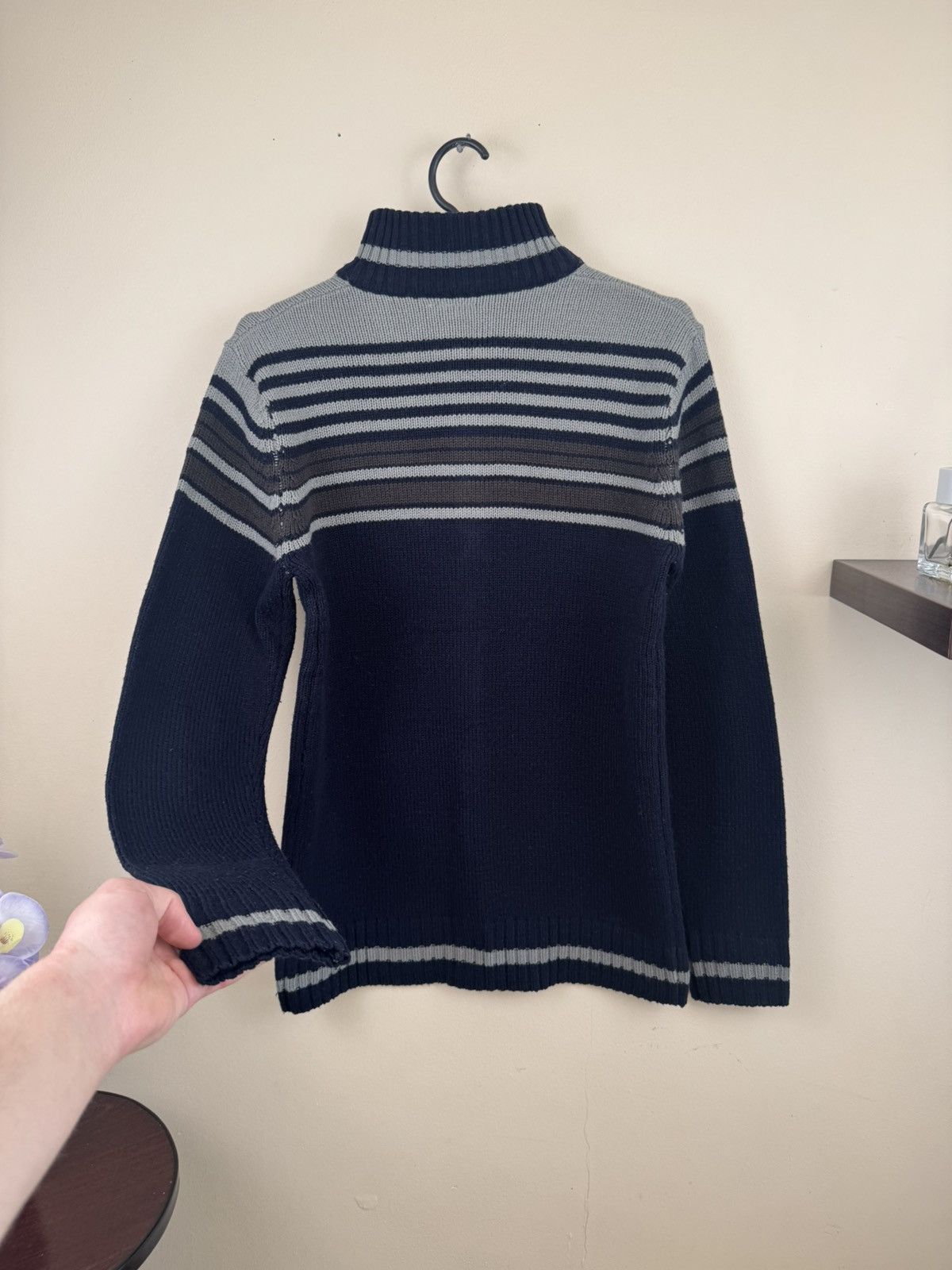 Lacoste Vintage Lacoste Knitwear Sweater S Striped Blu Gray Casual Size US S / EU 44-46 / 1 - 14 Thumbnail