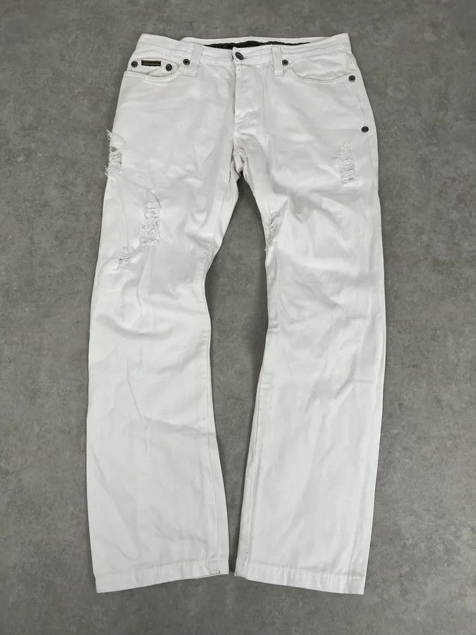 Dolce & Gabbana SS2004 Dolce & Gabbana White Distressed Pants Size US 31 - 1 Thumbnail