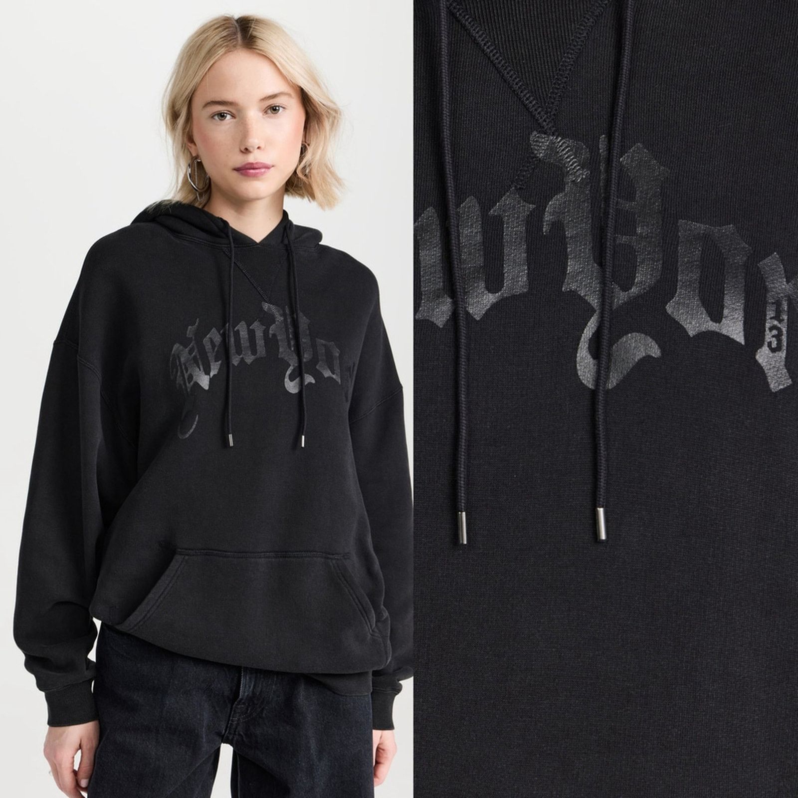 R13 R13 Sweatshirt Hoodie Capuche New York Acid Black Women's XS Size XS / US 0-2 / IT 36-38 - 3 Thumbnail