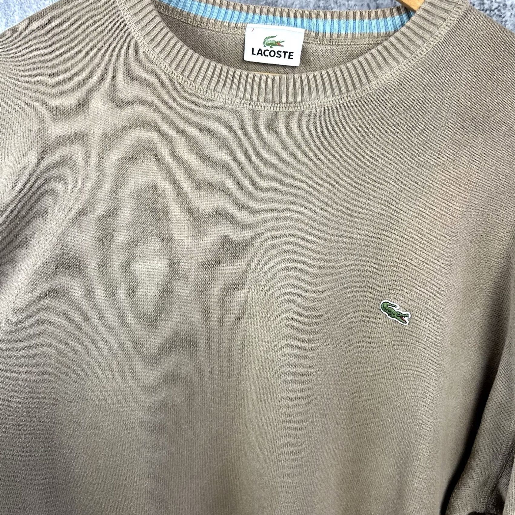Lacoste Lacoste Sweater Men's XL Beige Cotton Long Sleeve Pullover Size US XL / EU 56 / 4 - 8 Thumbnail