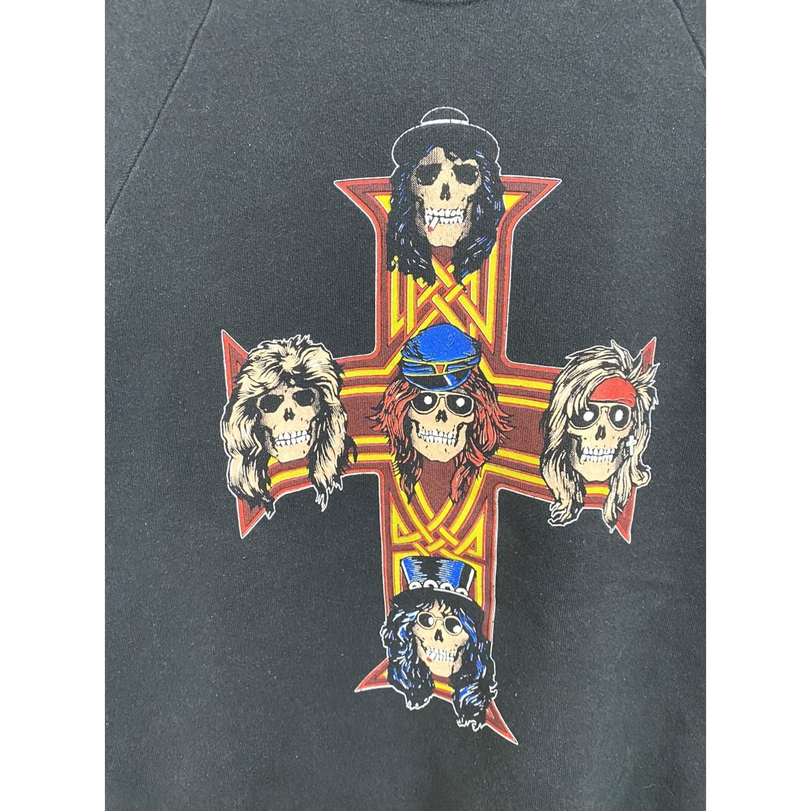 Vintage VTG Gun N' Roses 80s Appetite For Destruction Raglan Crewneck Sweatshirt M Mens Black Raglan 80s Size US M / EU 48-50 / 2 - 3 Thumbnail