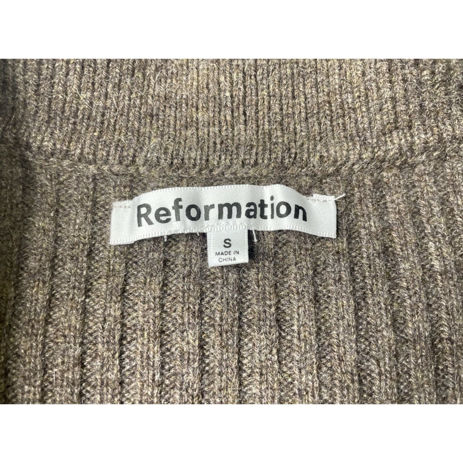 Reformation Reformation Cardigan Sweater Brown S Knitted Cashmere Blend Collared Long Sleeve Button Women Regular Knit Vintage: No Size S / US 4 / IT 40 - 3 Thumbnail