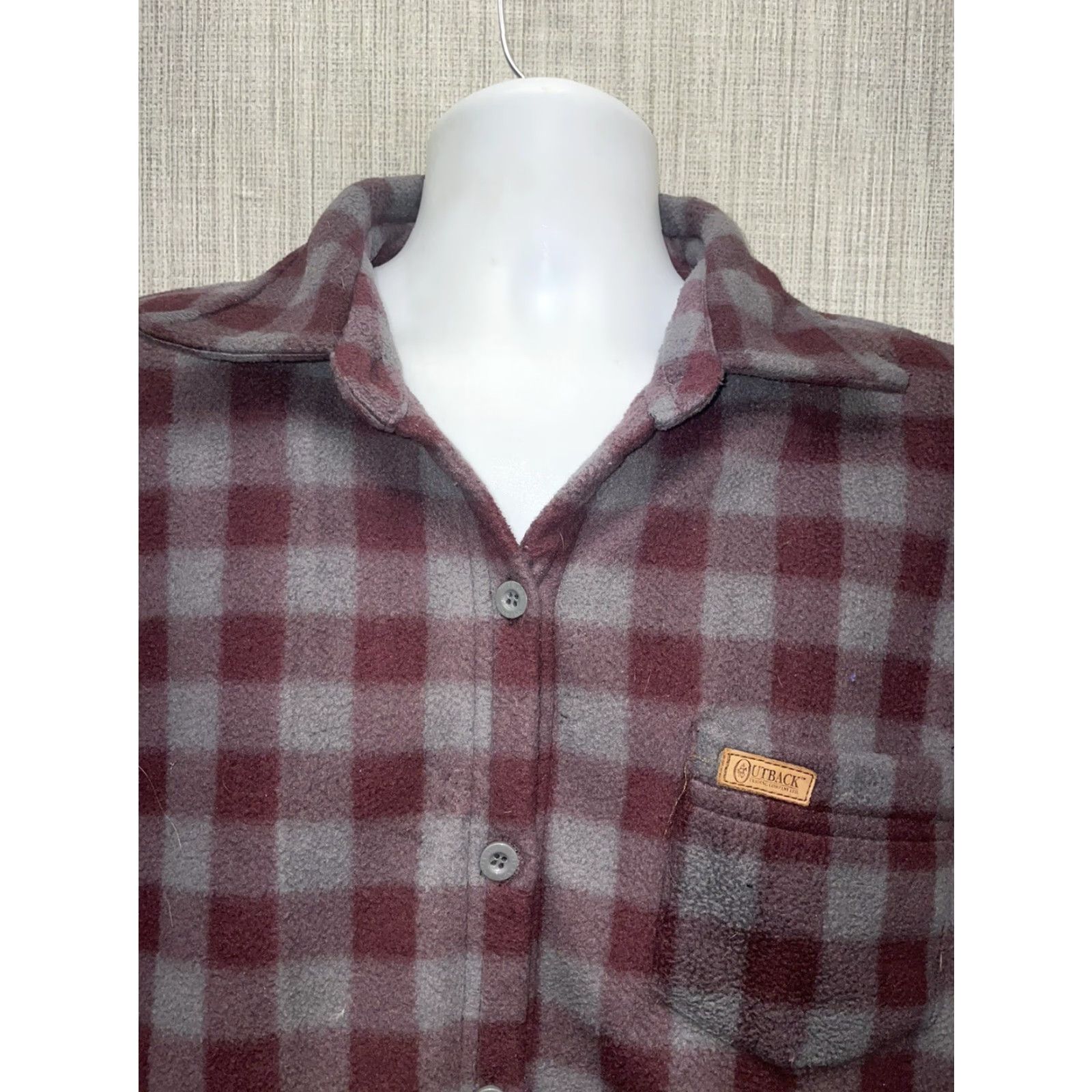 Vintage VINTAGE OutBack Trading Company XL Jacket Women Red Plaid Fleece Button Down Flannel Size XL / US 12-14 / IT 48-50 - 2 Thumbnail