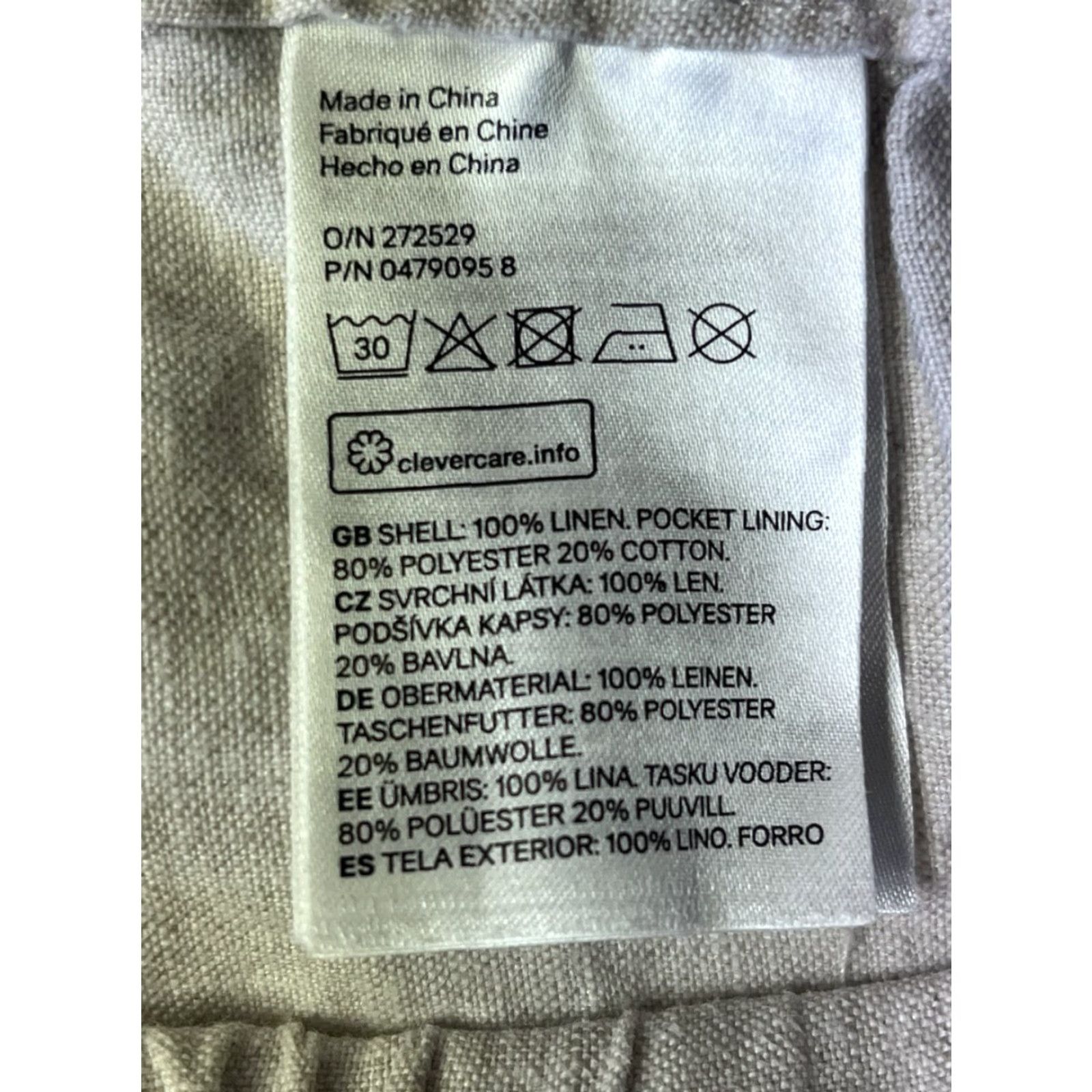H&M H&M Linen Bermuda Shorts Men Beige 34 Regular Fit Mid Length Casual 34R Mens Size US 34 / EU 50 - 7 Thumbnail