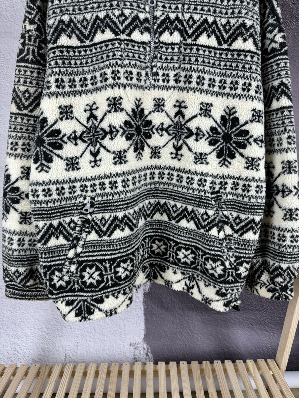 Vintage Vintage 90s Full Print half zip riri American fleece Size US M / EU 48-50 / 2 - 6 Thumbnail