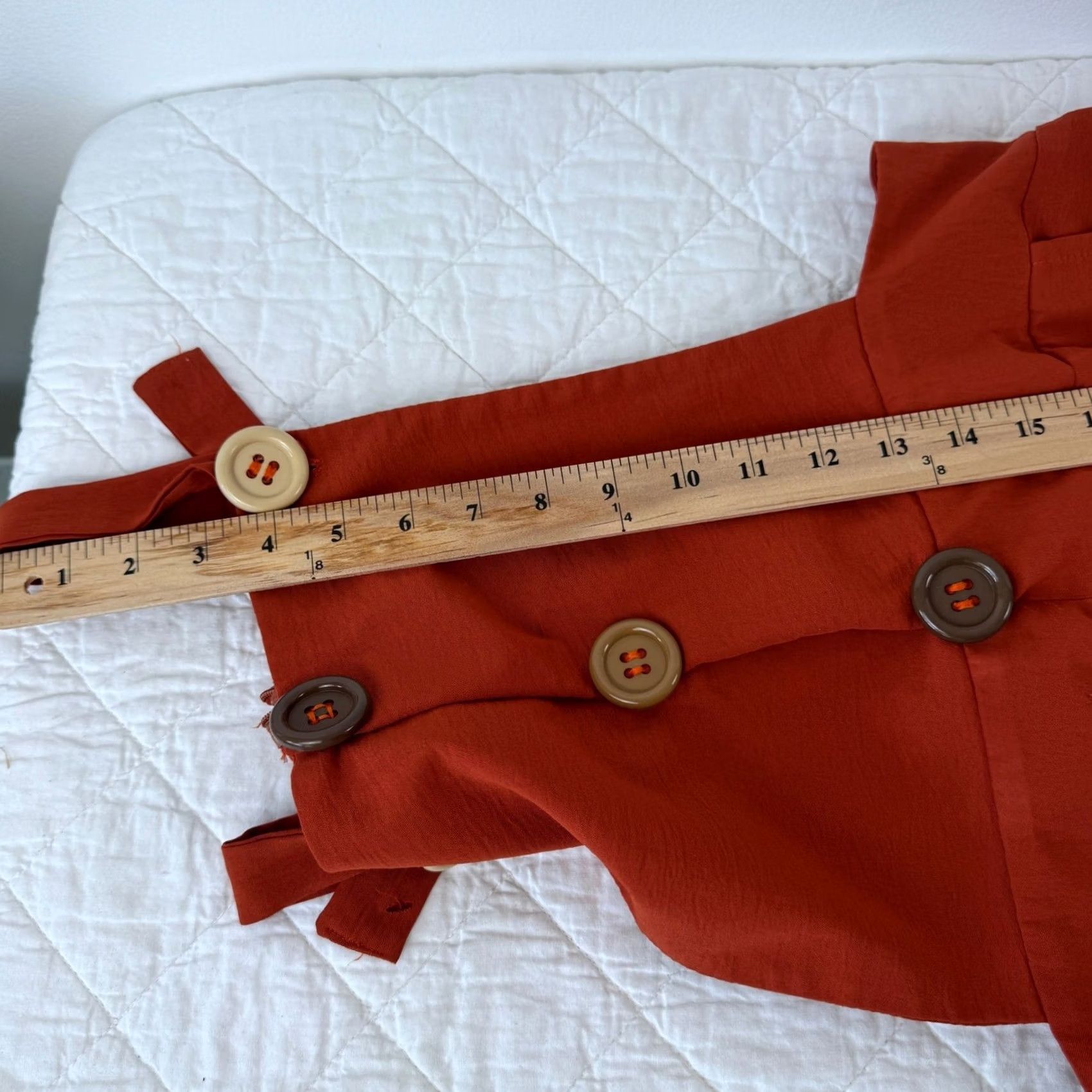 Lacoste Lacoste Pinafore Dress Womens Rust Orange Button Front Midi Sleeveless Strappy Sleeve Square Neck Pockets Size M / US 6-8 / IT 42-44 - 5 Thumbnail