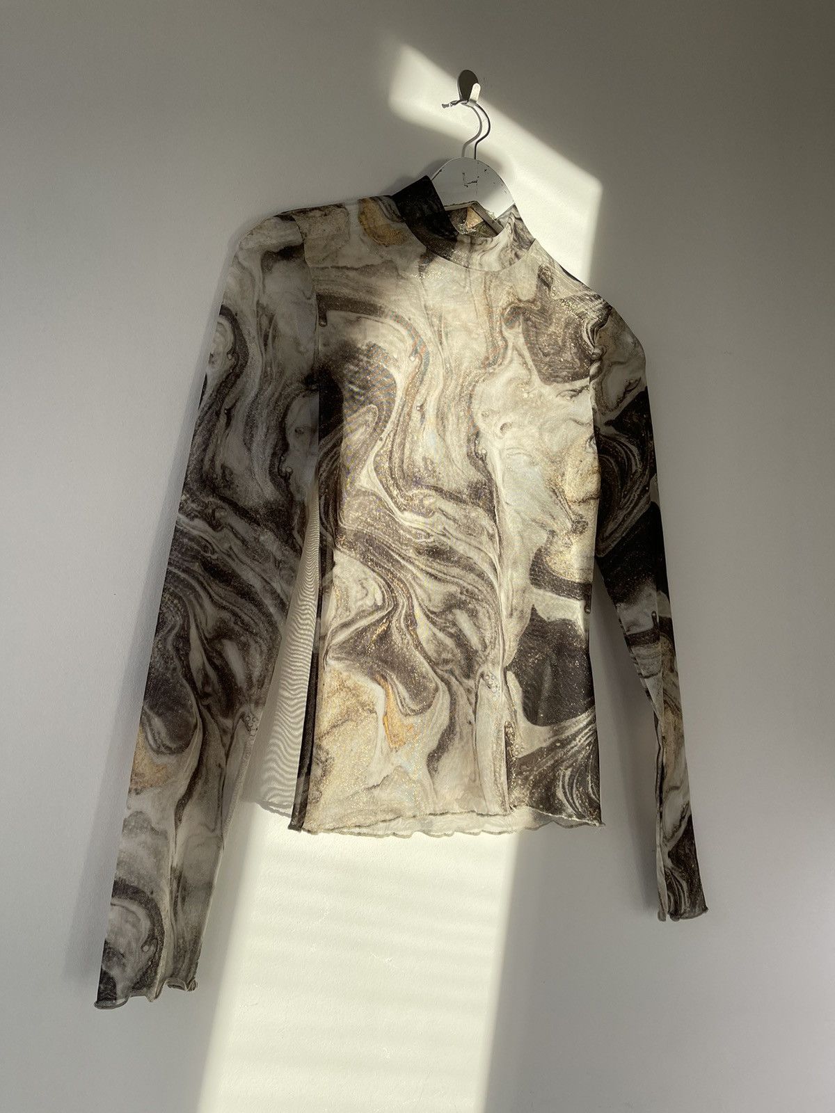 Hysteric Glamour × Japanese Brand Mesh Y2K Long Sleeve Cropped Top Jean Paul Gaultier Style Size M / US 6-8 / IT 42-44 - 6 Thumbnail