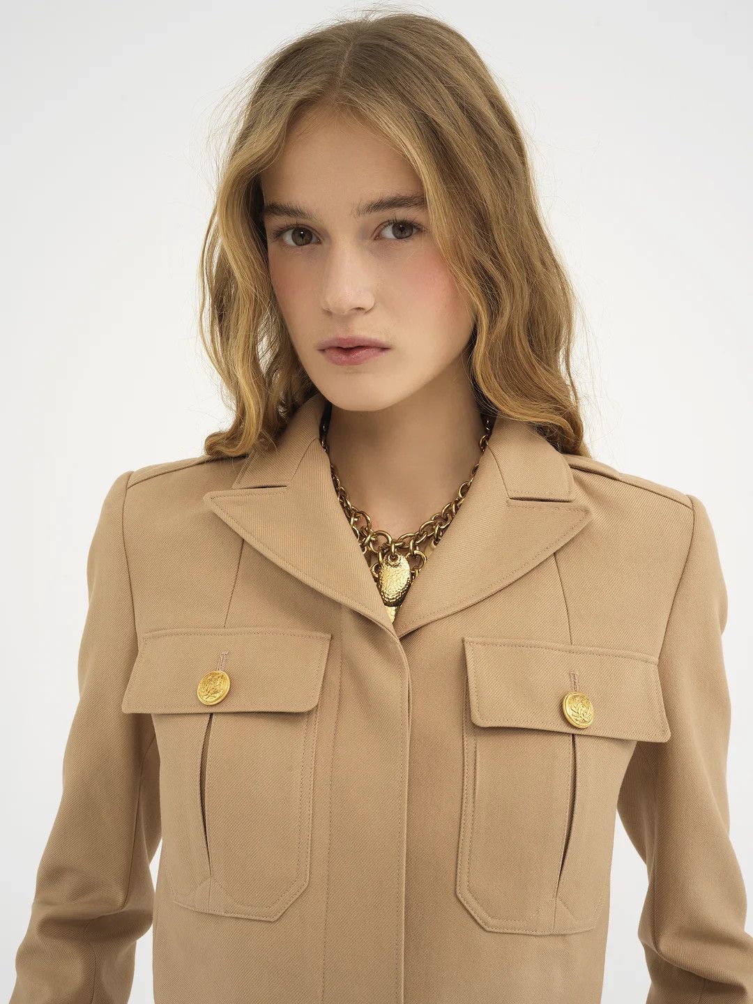 Chloe o1loc1c11025 Cropped Saharienne Jacket in Worn Brown Size XS / US 0-2 / IT 36-38 - 4 Thumbnail