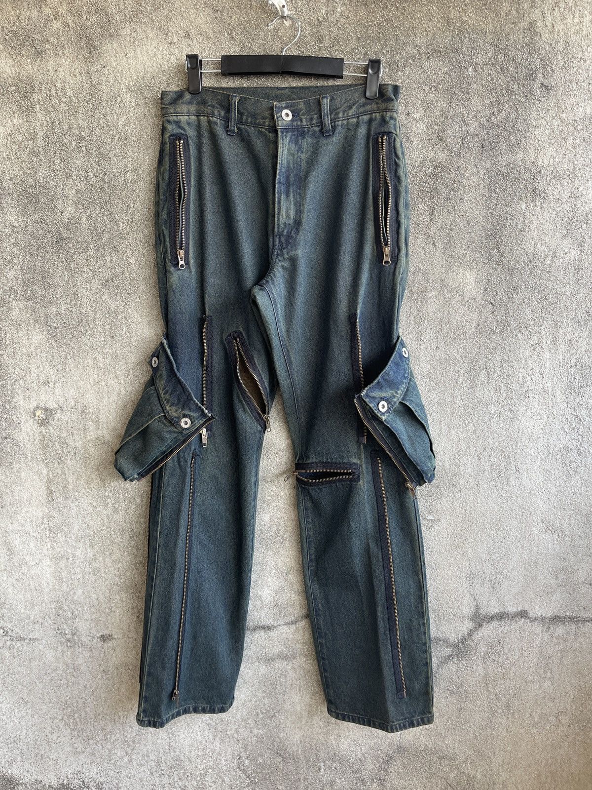 PPFM Vintage Avant Garde🔥PPFM🔥 Zipper Multi Pocket Cargo Jeans Size US 30 / EU 46 - 7 Thumbnail