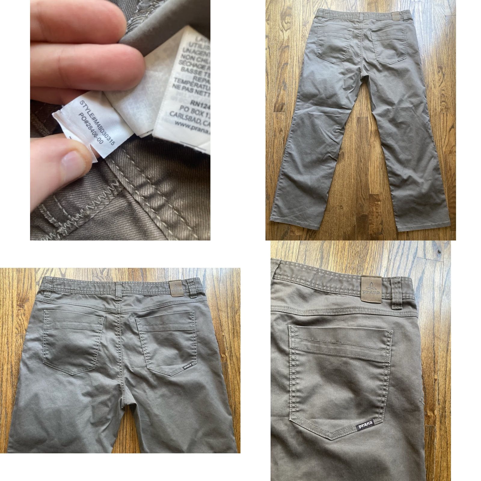 Prana prAna Slim Jeans Mens Size 38x30 Brown Canvas 5-Pocket Design Straight Size US 38 / EU 54 - 8 Thumbnail