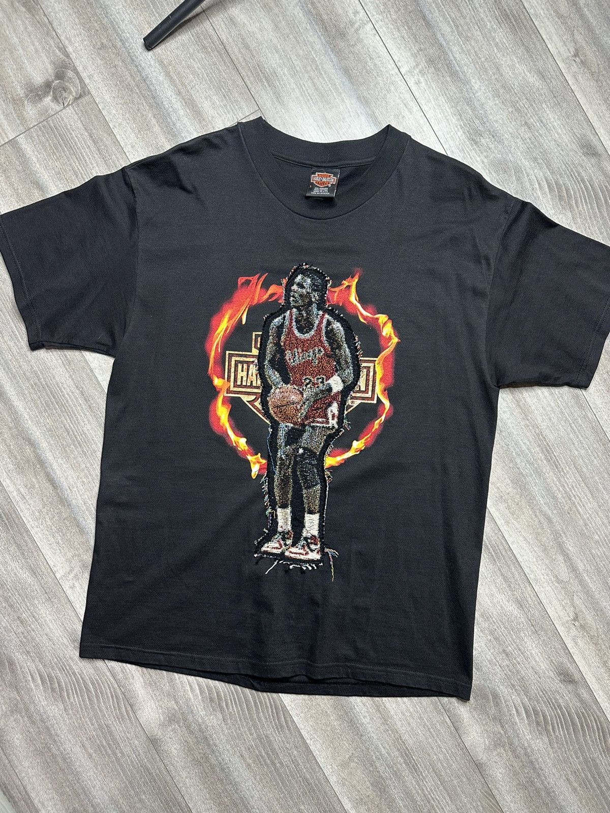 Harley Davidson × Vintage Vintage 90s Harley-Davidson Flame Tee