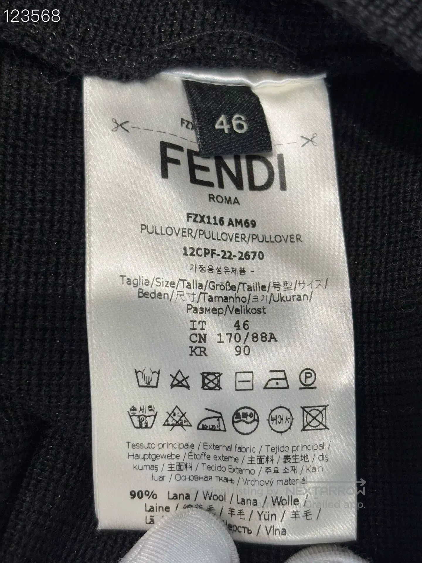 Fendi Fendi 040785 D305 Black Wool Knit Sweater. Size US S / EU 44-46 / 1 - 5 Thumbnail