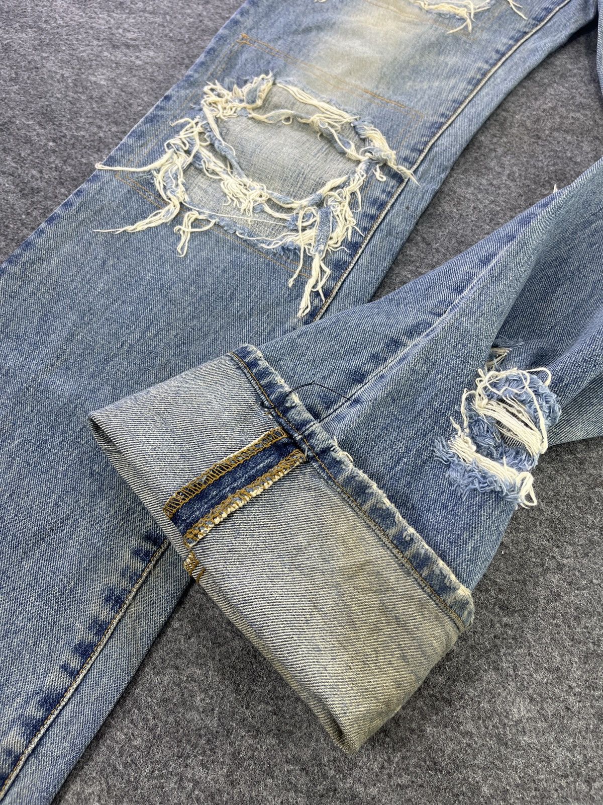 Japanese Brand Hard Edge Patchwork Jeans - J965 Size 30" / US 8 / IT 44 - 8 Thumbnail