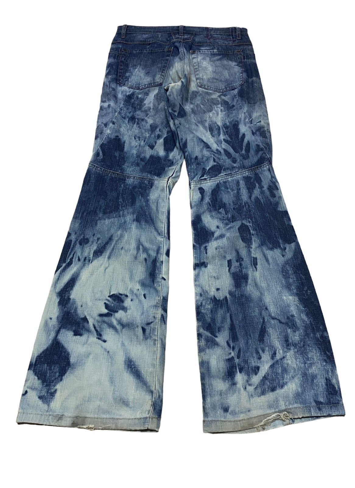 If Six Was Nine Vintage Marithe Francios Girbaud Flared Bleach Jeans 1990s Size US 34 / EU 50 - 2 Thumbnail